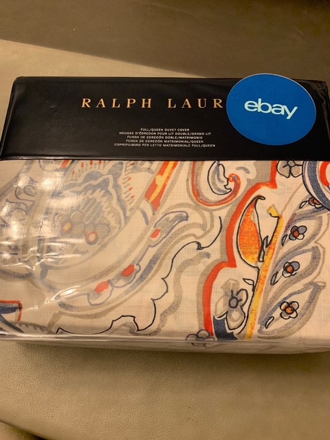 Ralph Lauren Rue Vaneau Collection Travis Paisley Duvet Cover Full Queen