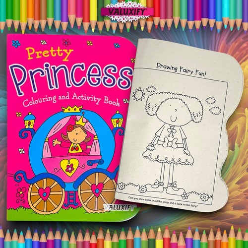 2x Kids Colouring Books Dinosaur & Princess Activity for Boy Girl Art Travel - Imagen 17 de 17
