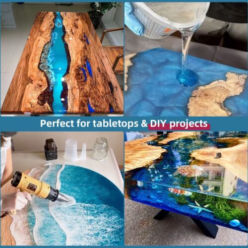 Black Epoxy Resin Console Slab Top Table, Wooden Table Top, Living Room Decor - Picture 6 of 12
