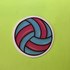 Volleyball Pink Blue Spike Glossy Skate Sticker Journal Luggage Scrapbook VSCO