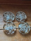 Vintage Lot of 4 Various Thickness Clear Glass Round Flower Frogs - average