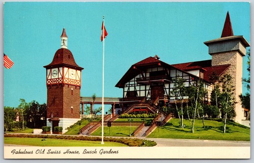 Vtg Tampa Florida FL Busch Gardens Old Swiss House 1960s View Postcard
