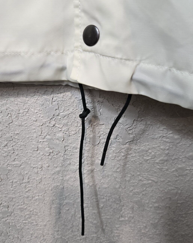 Black Scale Snap Up Jacket Mens Size Extra Large Off White Lightweight Casual - Picture 5 of 8