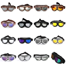 Motorcycle Scooter Mopeds Bike Vintage Aviator Pilot Style Cruiser Goggles NEW
