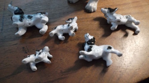 Vintage White & Black Cocker Spaniel Figurines Dog/Puppy (6) - Picture 3 of 10