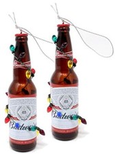 Kurt Adler Budweiser and Bud Light Beer Bottle Ornaments Budweiser Two Pack