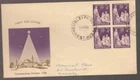 1958 Australia CHRISTMAS Block of 4 GUTHRIE FDC