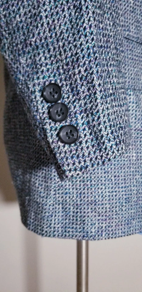 40S Purple Rainbow Colorful Check Nubby Tweed Sport Coat Jacket Blazer Bachrach - Image 4 of 4