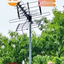 Outdoor 2025 Digital HDTV Antenna Amplified VHF UHF FM 4K HD High Performance