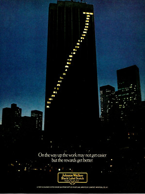 1979 Johnnie Walker Scotch Whisky On The Way Up Corporate Ladder vtg Print AD