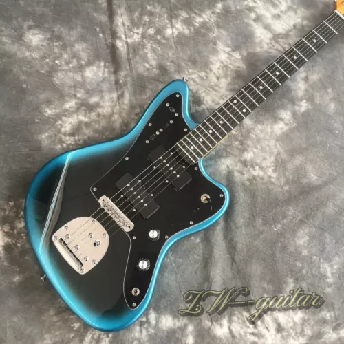 Pro Jaguar 6-String Electric Guitar - Maple Neck, 22 Frets, Dual P90s Blue Burst