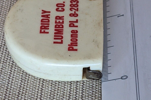 Friday Lumber Co - Tuscaloosa AL - Vintage ~1958 Key-Chain Fob Tape Measure 24" - Picture 4 of 10