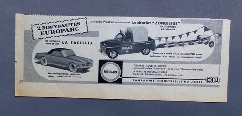 PUB ANCIENNE ADVERT CLIPPING 121017 LE CHARIOT ZONE BLEU ET LA FACELLIA EUROPARC - 第 1/1 張圖片