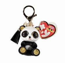 TY Beanie Boos Mini Boo Collectible Metal Key Clip CHI the Panda Bear NEW 2020 