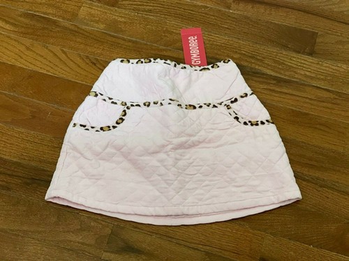 New Gymboree Girls Kitty Glamour Pink Leopard Trim Cord Skirt Size 4T
