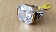 STERLING SILVER CRYSTAL RINGS,925 SIZE 6, CLEAR, 10.0 grams