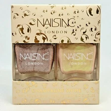 NAILS INC Nail Polish Duo Champagne Shine Fizz-ical & Straight to My Head NIB