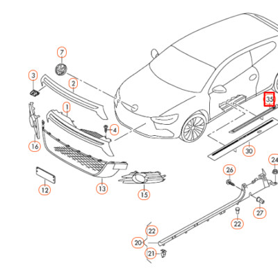 NEW VW SCIROCCO LEFT SILL STRIP TRIM 1K8853537DHM2 ORIGINAL