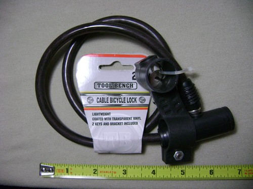27" (Zoll) Kabel Fahrradschloss mit 2x Schlüssel (NEU) leichtes Fahrradschloss
