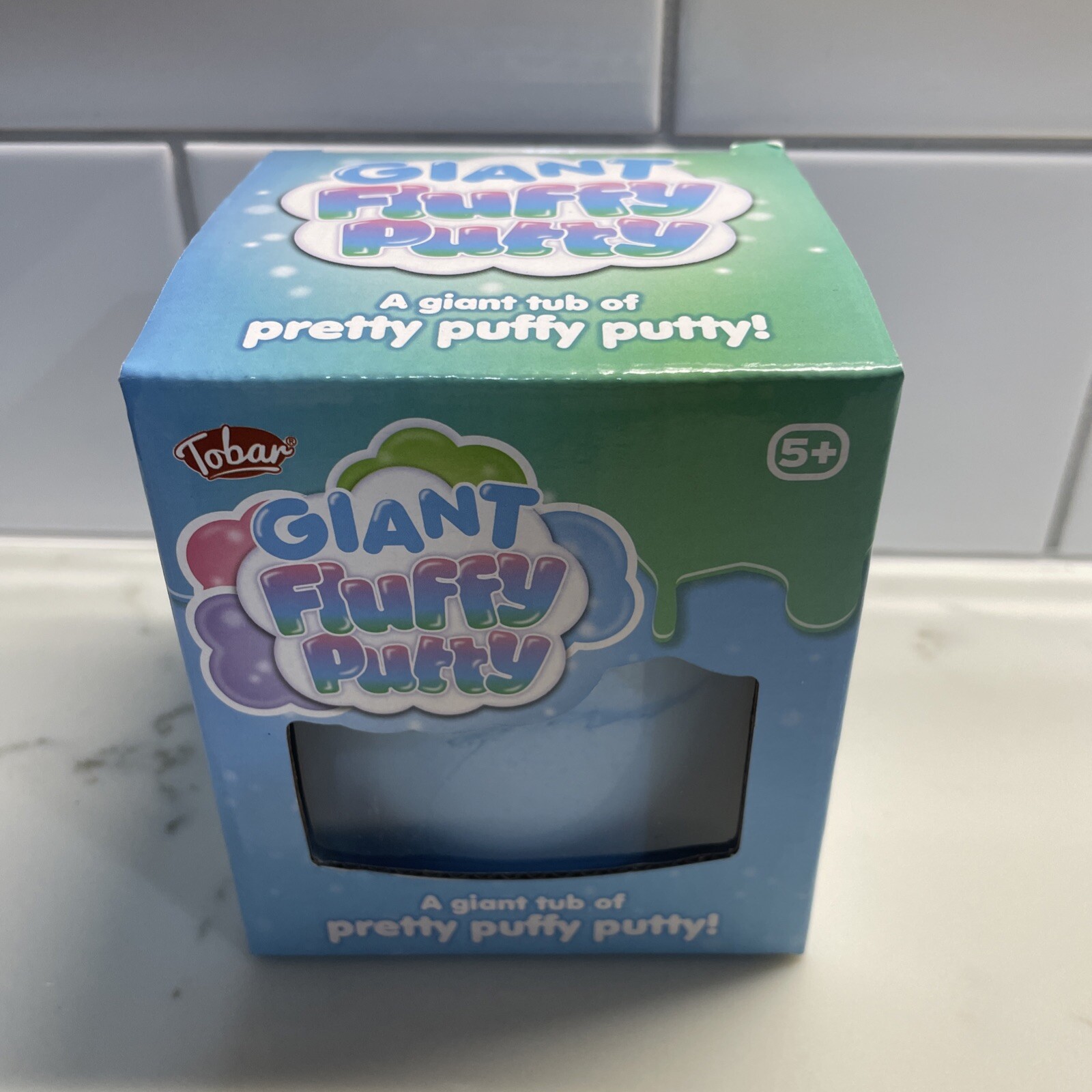 Tobar Giant Snowy Blue Fluffy Putty Toy Stress Relief Bounce Mould New ASD