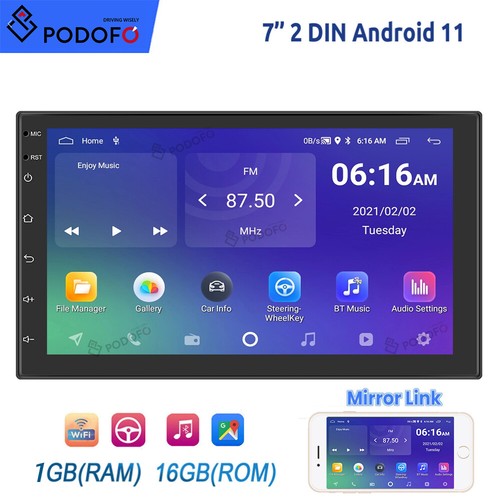 7" 2 DIN Android 12 Autoradio Bluetooth GPS NAVI Navigation WiFi USB RDS 1+16GB - Bild 2 von 20