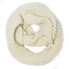 Wrapables Thick Knitted Winter Warm Infinity Scarf - Ivory