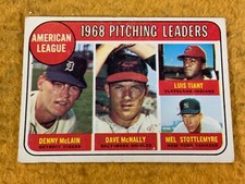 U8-63 BASEBALL CARD - 1968 AMERICAN LEAGUE PITCHING LEADERS - 1969 TOPPS CARD #9