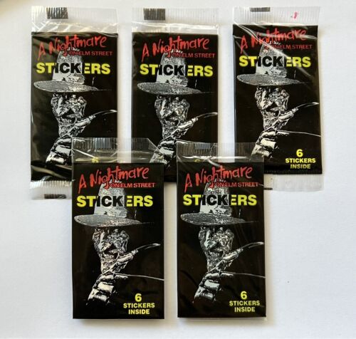A Nightmare On Elm Street Sticker Packs - 5 Sealed Packs -  1984 Freddy Krueger - Picture 1 of 5