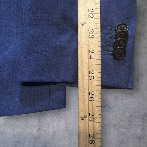 BANANA REPUBLIC Slim fit ITALIAN WOOL Mens Blazer 44R Blue Sport Coat Jacket - Picture 10 of 14