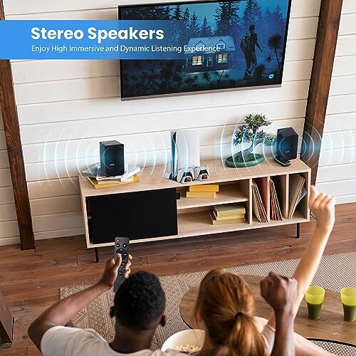 Altavoces de estantería alimentados 40W X 2 altavoces activos con cable reproductor de discos de vinilo - Imagen 6 de 7