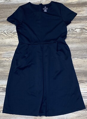 Lands End Jumper Dress Navy Blue School Uniform Women's Size 6 Knit Stretch  Zip | eBay