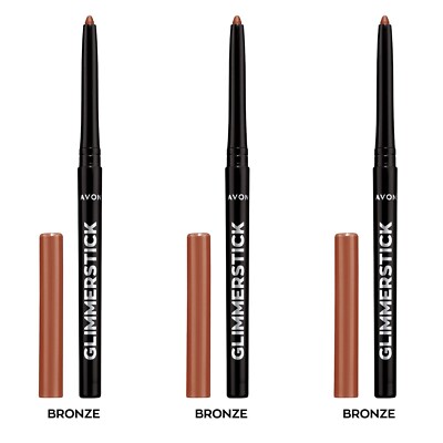 NEW Avon Glimmerstick Retractable Eyeliner - Bronze 0.28 g / SET OF 3