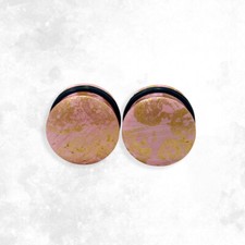 O-Ring Double Flare Rose Resin Plugs Ear Gauges Stretchers Expander Sold as Pair
