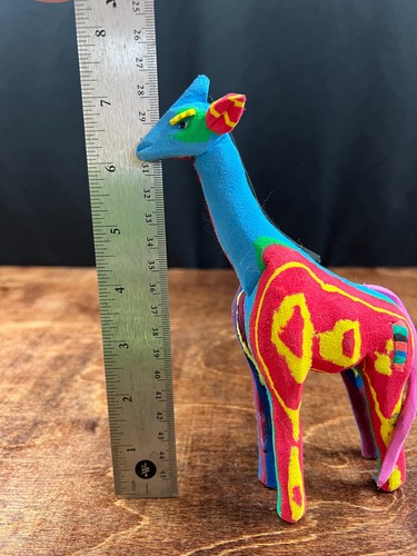 Upcycled Recycled Flip Flop Rainbow Giraffe Sculpture - Picture 8 of 8