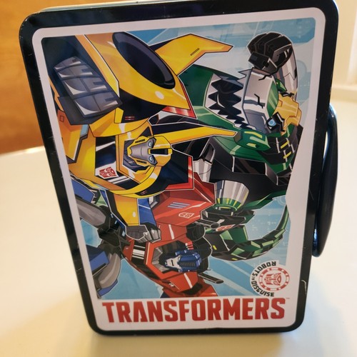 Transformers Light Blue Tin Lunch/Snack Box 8X6X2.75 inch Hasbro 2017 - Picture 3 of 14