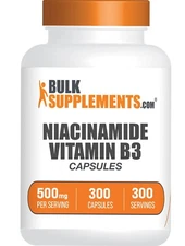 BulkSupplements Niacinamide (Vitamin B3) 300 Capsules - 500 mg Per Serving