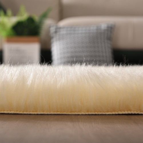 Faux Fur Sheepskin Fluffy Area Rugs Round Shaggy Carpet For Bedroom Living room - Picture 56 of 74