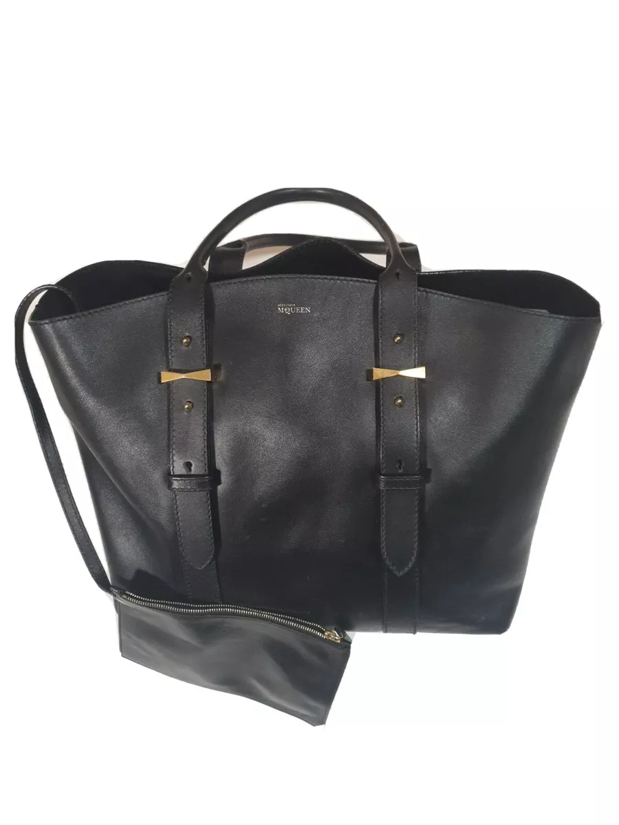 Alexander McQueen Black Leather Legend Large Tote Bag Shopper RRP