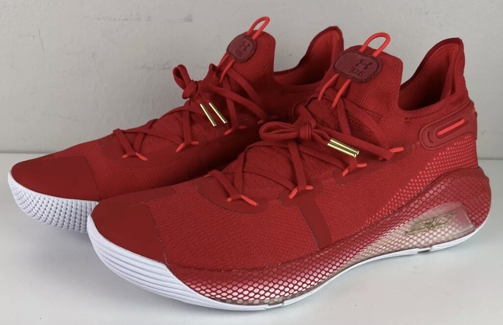 バスケットボール UNDER ARMOUR - curry6 Under Armour Curry 6 TEAM RED Basketball Shoes Mens Size 14