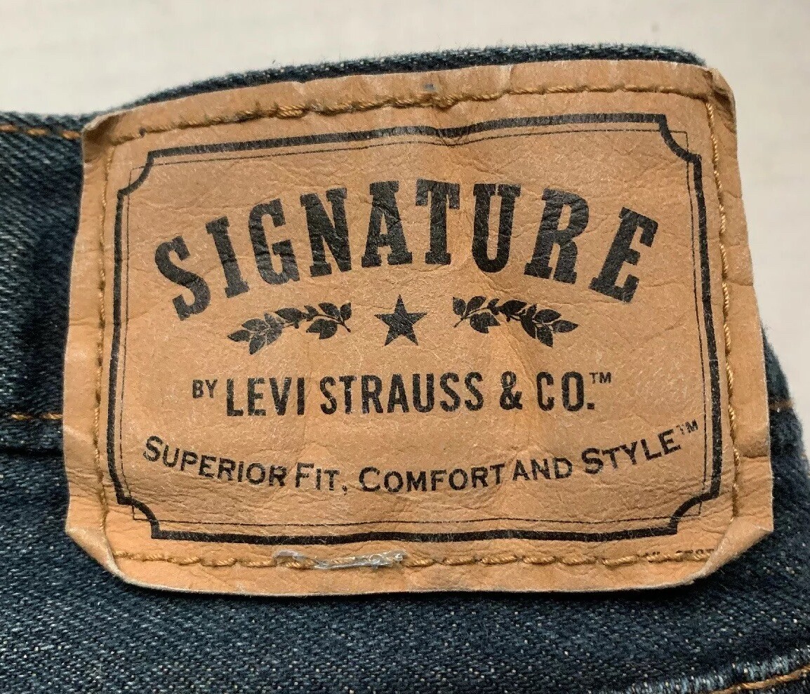 LEVIS SIGNATURE MEN'S RELAXED BLUE JEANS, 36 x 29, ZIPPER LEVIS SIGNATURE MEN'S RELAXED BLUE JEANS, 36 x 29, ZIPPER