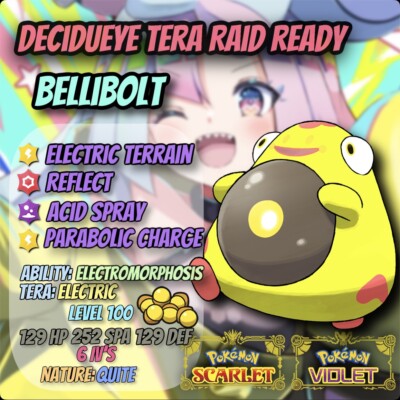   Pokemon Scarlet and Violet   SHINY 6IV Bellibolt     Decidueye Raid Ready  