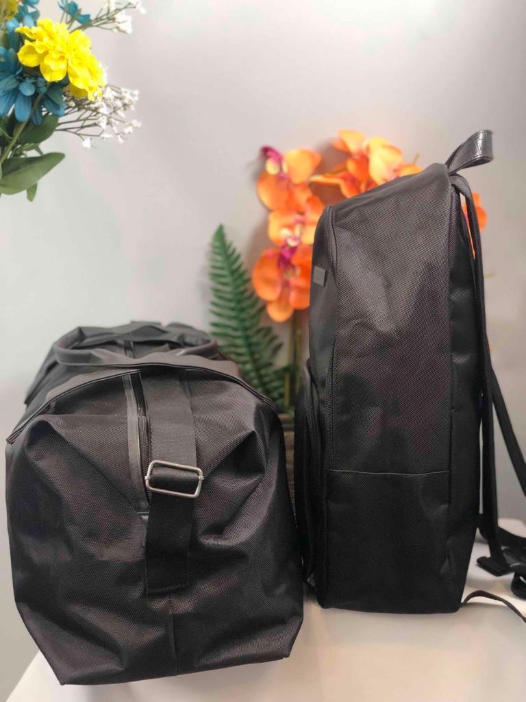 JIMMY CHOO Parfums Black Nylon Backpack and Weekender Duffle