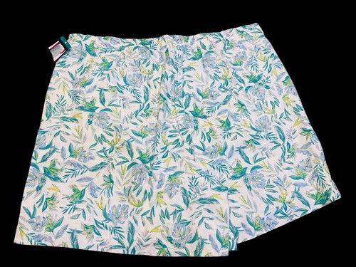 Ellen Tracy women’s floral print Linen Blend Skort, Green Combo, XL NWT - 第 2/6 張圖片