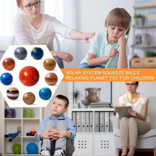 10Pcs Solar System Squeeze Balls PU foam Planets Stress Relief Education Toy - Picture 4 of 10