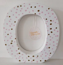 Azzure Home Wood Confetti Striped Letter O 8.5" Tall Decorative Monogram NEW