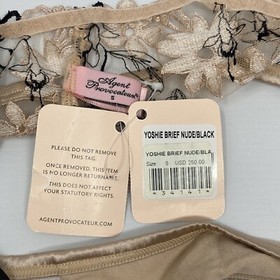Agent Provocateur Yoshie Nude Black Brief AP5 Extra Large NWT $250
