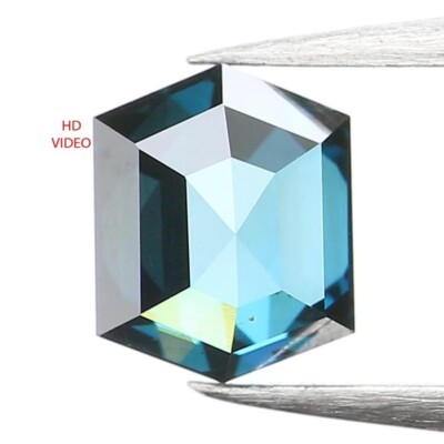 0.34 Ct Natural Loose Hexagon Shape Diamond 4.45 MM Blue Color Diamond NQ1395
