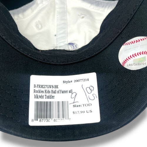 Colorado Rockies MLB '47 Brand Toddler Baby Stretchy Back Cap (Blk/White) NWT - Picture 6 of 8