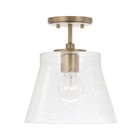 Capital Lighting Baker 1 Light 11" Pendant, Aged Brass/Clear Seeded - 346912AD