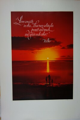 Vintage 1968 Original Poster Love Consists #118 Looart Rilke Flower Power Era
